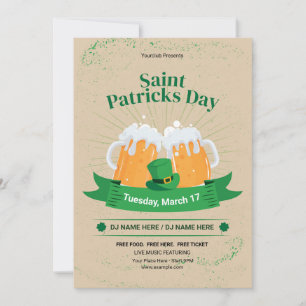 Mall för inbjudan till flygare i saint patrick's d
