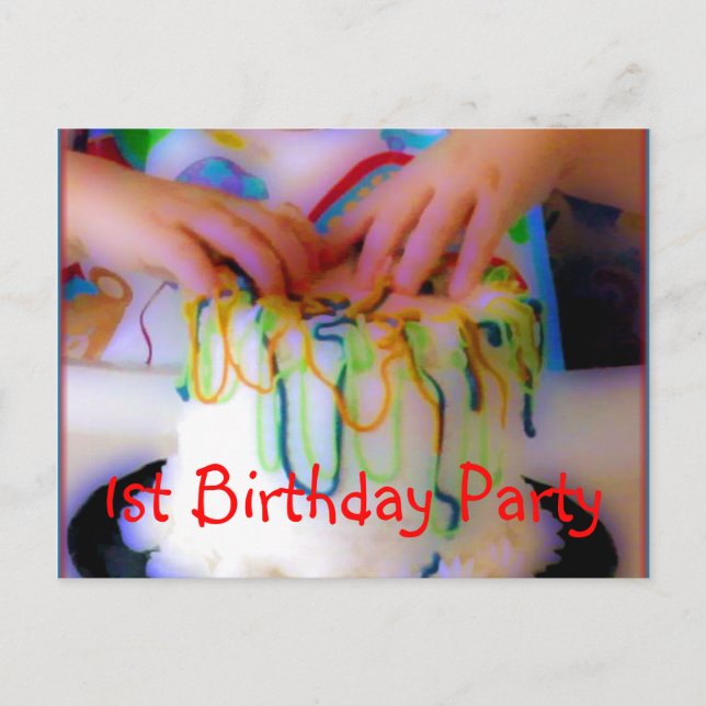 Mall för inbjudan till första födelsedagspartiet (Framsida)