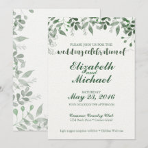 Mall för inbjudan till Greenery Wedding