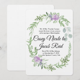 Mall för inbjudan till Grey- och Lavender-bröllop