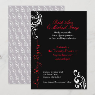 Mall för inbjudan till Red & Black Wedding