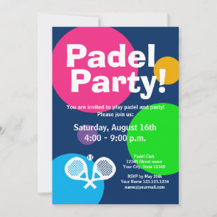 Mall för inbjudan till roligt padel tennis-sportev
