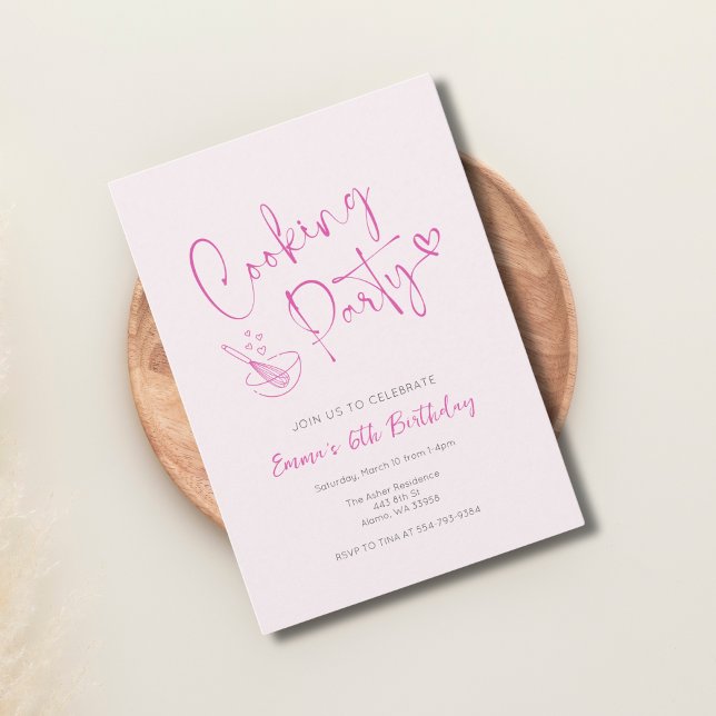 Mall för inbjudan till rosa barn som kokar födelse (Skapare uppladdad)