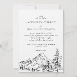 Mall för inbjudan till Rustic Mountain Wedding