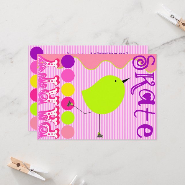 Mall för inbjudan till Skate Party (Fram/Back In Situ)