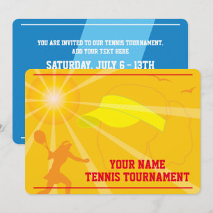Mall för inbjudan till sommartennis-turnering