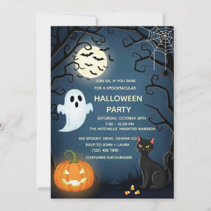 Mall för inbjudan till Spooky Cute Halloween Nat