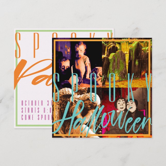 Mall för inbjudan till taloky Halloween (Fram/baksida)