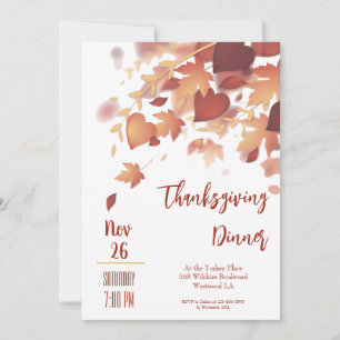 Mall för inbjudan till thanksgiving under middagen