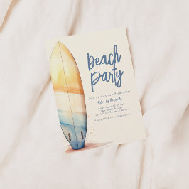 Mall för inbjudan till varje part med Surfa Board