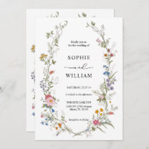 Mall för inbjudan till Wildblomning, utskrivbar