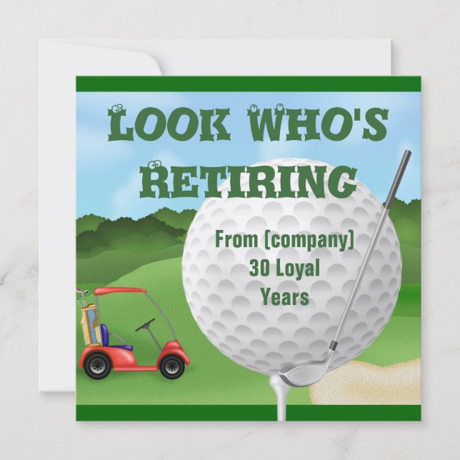 MALL FÖR INBJUDANDEN AV FUNNY Golf Pension (Framsida)