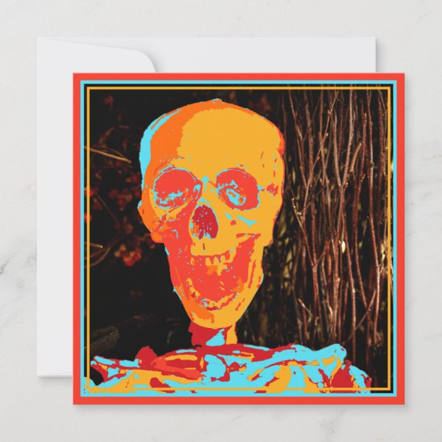 Mall för inbjudningar till taloky Halloween-skalet (Framsida)