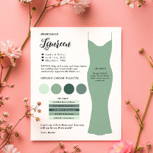 Mall för informationskort för budgetBridesmaid