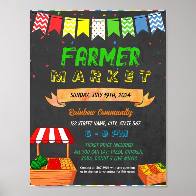 Mall för jordbruksmarknadsskola poster (Framsidan)