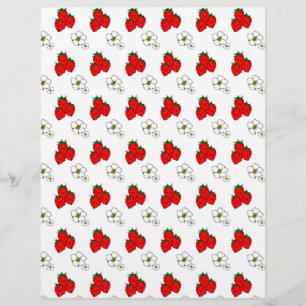 Mall för jordgubbar och blommor reklamblad