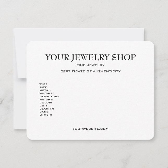 Mall för judiskt äkthetsintyg (Framsida)