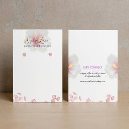 Mall för judiskt Visning med minimalistisk Blommig Visitkort
