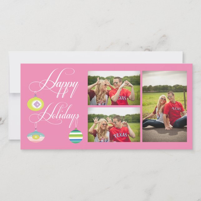 Mall för julfotkort för glad helg Julafton (Framsida)