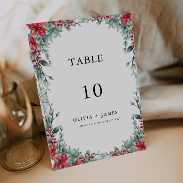 Mall för julkort Bröllop bord (Christmas Wedding table card Template)