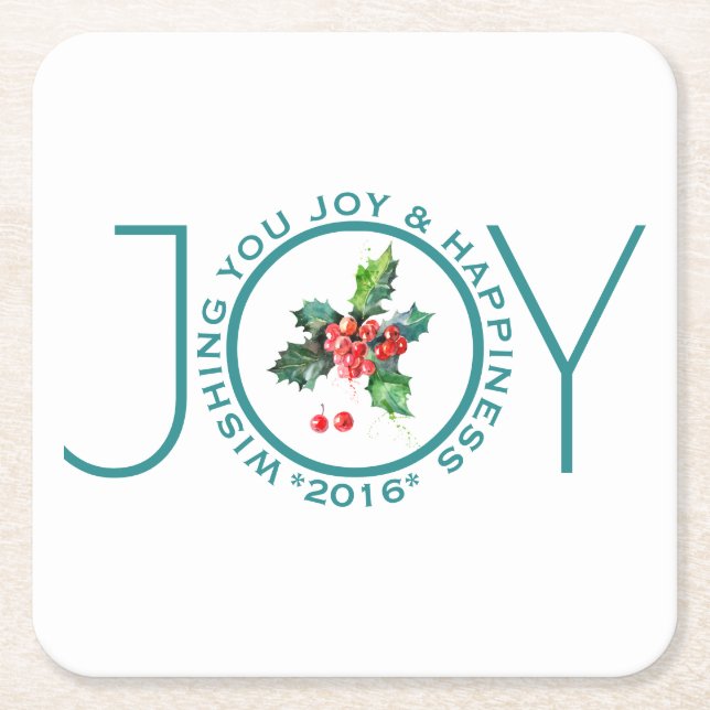 Mall för jultomte och joy-text underlägg papper kvadrat (Framsidan)