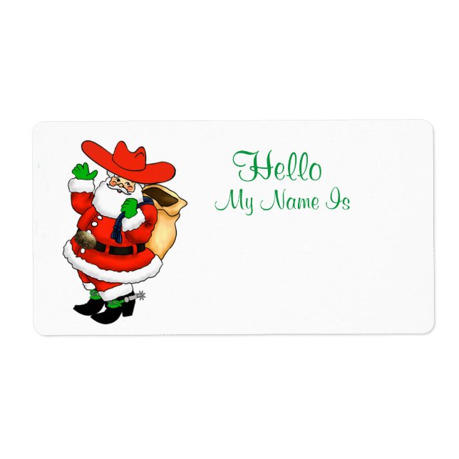 Mall för jultomten Santa Namn bricka Fraktsedel (Framsidan)