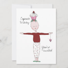 Mall för kallelse av cupkaka-födelsedag