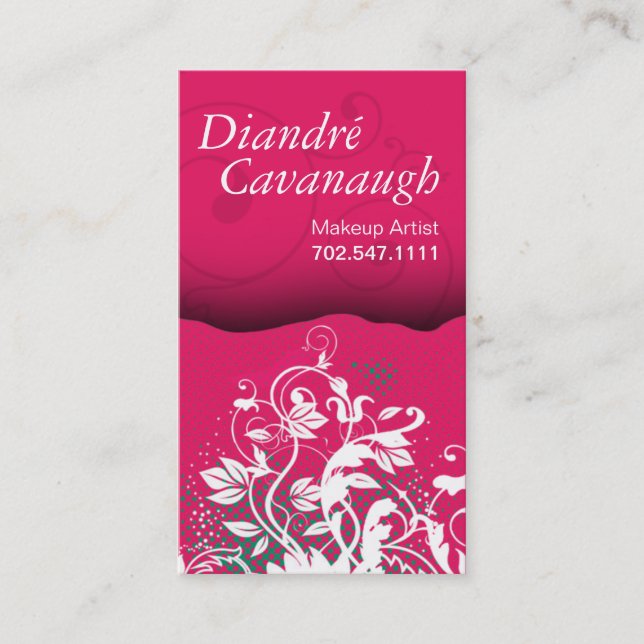 Mall för konstnär för Makeup för modGrunge blom- Visitkort (Framsida)