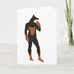Mall för kort för DoberManSuperherohälsning