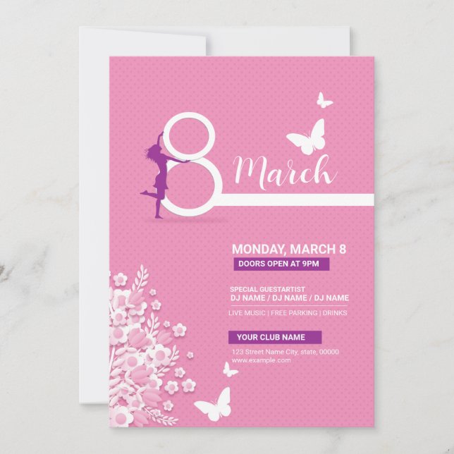 Mall för kvinnodagsbjudande (Framsida)