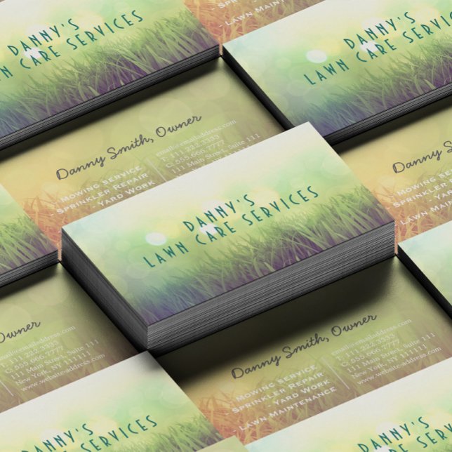 Mall för landskapskort för Gräsmatta Mower Visitkort (Skapare uppladdad)