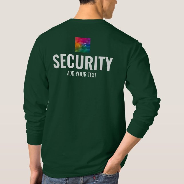 Mall för Långärmad för säkerhetsansvarig medlem i  T Shirt (Baksida)