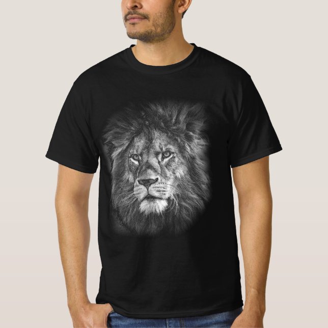 Mall för Lejon Manar för Eleganten Ansikte Modern T Shirt (Framsida)