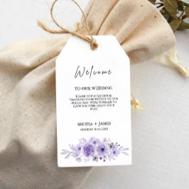 Mall för lila Wedding Favor Märkre. Presentetikett