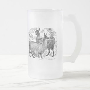 Mall för Llamas för Alpaca för vintage1800sLlama Frostat Ölglas