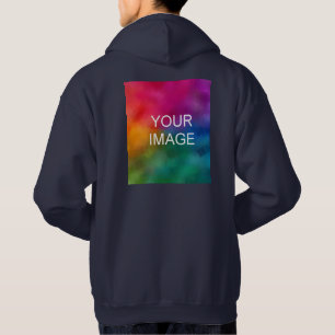 Mall för Logotypen Lägg till bild i marin anpassni Hoodie