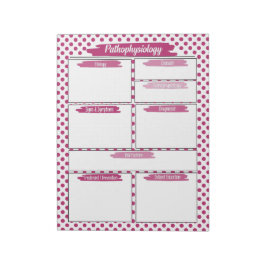 Mall för magenta av sjuksköterskefysiologi anteckningsblock