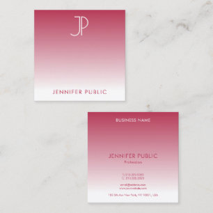 Mall för Magentan Monogram Initial Trend Färg Viva Fyrkantigt Visitkort