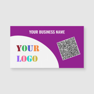 Mall för Magnetiskt visitkort för logotyp och QR-k