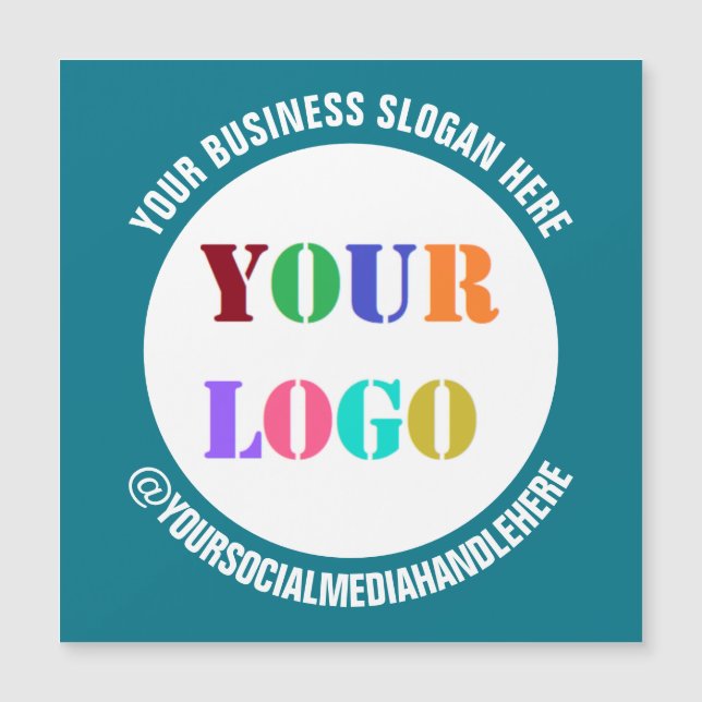 Mall för magnetkort för Logotyp och text (Framsida)