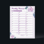 Mall för månatlig Blommigt för vattenfärg<br><div class="desc">Håll ordning med den här eleganten  Watercolor Blommigt Planner Template. Perfekt för att spåra händelser,  mål och avtalade tider med stil.</div>