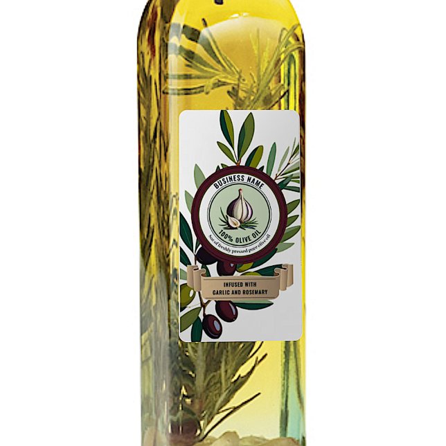 Mall för märkning av vitlök och rosmarin, olivolja fraktsedel (Skapare uppladdad)