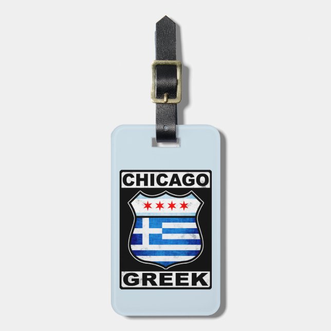 Mall för märkre för Chicago grekisk amerikanbagage Bagagebricka (Vertikal Framsida)