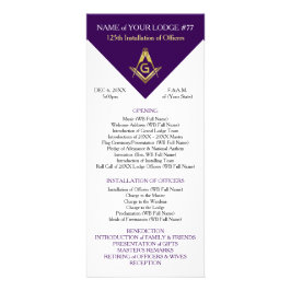 Mall för Masonic Rack Card | Lila och Guld Reklamkort