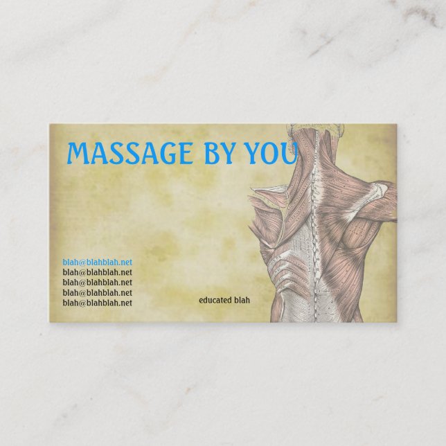 Mall för massageterapeutvisitkort visitkort (Framsida)