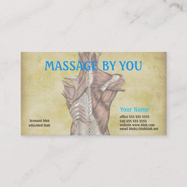 Mall för massageterapeutvisitkort visitkort (Framsida)