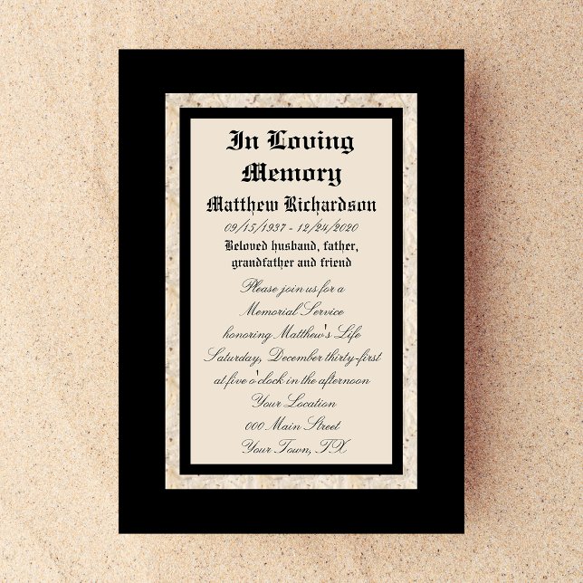 Mall för meddelande om inbjudan till Memorial-tjän (Skapare uppladdad)