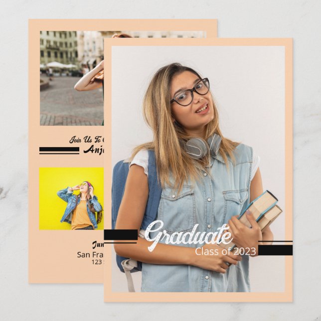 Mall för meddelandekort för studenten (Fram/baksida)