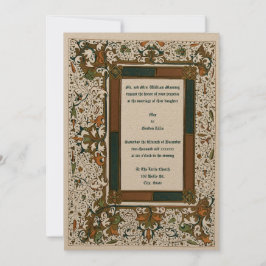 Mall för medeltida belysta bröllopsinbjudningar