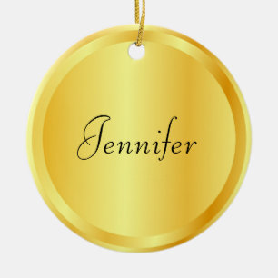 Mall för metallisk Personlig för Faux Guld Julgransprydnad Keramik